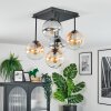 Gastor Plafonnier, Boule lumineuse Ambre, Clair, Fumé, 5 lumières