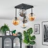 Gastor Plafonnier, Boule lumineuse Ambre, Clair, Fumé, 5 lumières