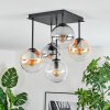 Gastor Plafonnier, Boule lumineuse Ambre, Clair, Fumé, 5 lumières