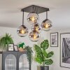 Gastor Plafonnier, Boule lumineuse Chrome, Clair, Fumé, 5 lumières
