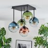 Gastor Plafonnier, Boule lumineuse Bleu, Vert, Clair, Cuivré, 5 lumières