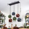 Ripoll Suspension, Boule lumineuse, Suspension Bleu, Vert, Cuivré, 6 lumières