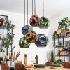 Ripoll Suspension, Boule lumineuse, Suspension Bleu, Or, Vert, Cuivré, 6 lumières