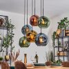 Ripoll Suspension, Boule lumineuse, Suspension Bleu, Or, Vert, Cuivré, 6 lumières