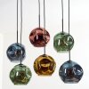 Ripoll Suspension, Boule lumineuse, Suspension Bleu, Or, Vert, Cuivré, 6 lumières