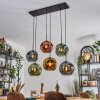 Ripoll Suspension, Boule lumineuse, Suspension Bleu, Or, Vert, Cuivré, 6 lumières
