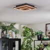 Meron Plafonnier LED Couleur bois, Noir, 1 lumière