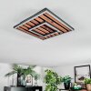 Meron Plafonnier LED Couleur bois, Noir, 1 lumière