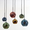 Ripoll Suspension, Boule lumineuse, Suspension Bleu, Or, Vert, Cuivré, 6 lumières