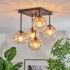 Koyoto Plafonnier, Boule lumineuse Ambre, Clair, 5 lumières
