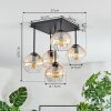 Koyoto Plafonnier, Boule lumineuse Ambre, Clair, 5 lumières