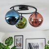 Gastor Plafonnier, Boule lumineuse 37 cm Bleu, Vert, Cuivré, 3 lumières