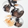 Koyoto Plafonnier, Boule lumineuse Ambre, Chrome, Fumé, 6 lumières