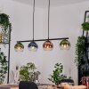 Koyoto Suspension, Boule lumineuse, Suspension Bleu, Vert, Clair, Cuivré, 4 lumières