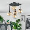 Koyoto Plafonnier, Boule lumineuse Ambre, Clair, 5 lumières