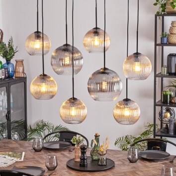 Koyoto Suspension, Boule lumineuse, Suspension Ambre, Clair, Fumé, 8 lumières