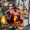 Ripoll Suspension, Boule lumineuse, Suspension Bleu, Or, Vert, Cuivré, 6 lumières