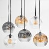 Ripoll Suspension, Boule lumineuse, Suspension Ambre, Clair, Fumé, 6 lumières