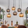 Ripoll Suspension, Boule lumineuse, Suspension Ambre, Fumé, 6 lumières
