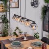 Gastor Suspension, Boule lumineuse, Suspension Ambre, Clair, Fumé, 5 lumières