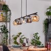 Ripoll Suspension, Boule lumineuse, Suspension Ambre, Clair, Fumé, 5 lumières