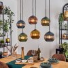 Koyoto Suspension, Boule lumineuse, Suspension Bleu, Or, Vert, Cuivré, 6 lumières