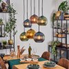 Koyoto Suspension, Boule lumineuse, Suspension Bleu, Or, Vert, Cuivré, 6 lumières