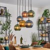 Koyoto Suspension, Boule lumineuse, Suspension Bleu, Or, Vert, Cuivré, 6 lumières