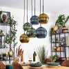 Koyoto Suspension, Boule lumineuse, Suspension Bleu, Or, Vert, 6 lumières