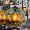Koyoto Suspension, Boule lumineuse, Suspension Bleu, Or, Vert, 6 lumières