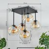 Ripoll Plafonnier, Boule lumineuse Ambre, Clair, 5 lumières