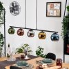 Koyoto Suspension, Boule lumineuse, Suspension Bleu, Chrome, Or, Vert, Cuivré, Fumé, 5 lumières
