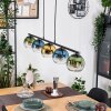 Koyoto Suspension, Boule lumineuse, Suspension Bleu, Or, Vert, Clair, 5 lumières