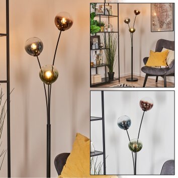 Gastor Boule lumineuse, Lampadaire Bleu, Vert, Clair, Cuivré, 3 lumières