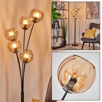 Koyoto Boule lumineuse, Lampadaire Ambre, 5 lumières