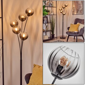 Koyoto Boule lumineuse, Lampadaire Clair, Fumé, 5 lumières Koyoto Boule lumineuse, Lampadaire Clair, Fumé, 5 lumières