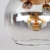 Koyoto Plafonnier, Boule lumineuse 40 cm Brun, Couleur bois, Noir, 3 lumières