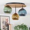 Koyoto Plafonnier, Boule lumineuse Brun, Couleur bois, Noir, 3 lumières
