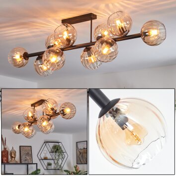 Koyoto Plafonnier, Boule lumineuse Ambre, Clair, 10 lumières