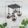 Gastor Plafonnier, Boule lumineuse Fumé, 5 lumières