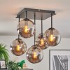 Gastor Plafonnier, Boule lumineuse Fumé, 5 lumières