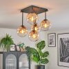 Gastor Plafonnier, Boule lumineuse Ambre, Clair, 5 lumières