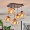 Gastor Plafonnier, Boule lumineuse Ambre, Clair, 5 lumières