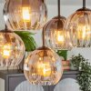 Koyoto Plafonnier, Boule lumineuse Ambre, Clair, Fumé, 5 lumières