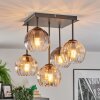 Koyoto Plafonnier, Boule lumineuse Ambre, Clair, Fumé, 5 lumières
