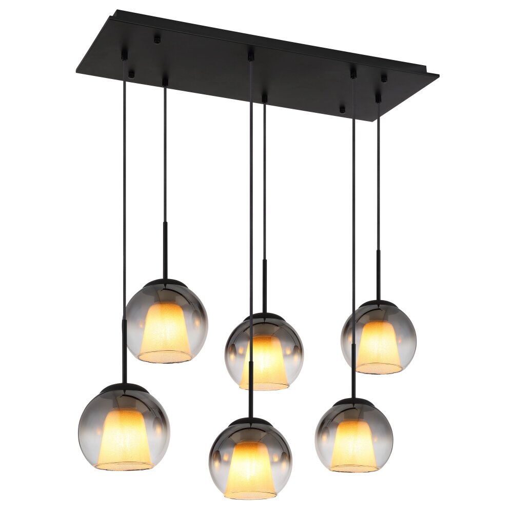 Barry Suspension Luminaires Globo Lighting Noir, 6 lumières main product photo