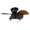 Kari Ventilateur de plafond lumineux Luminaires Globo Lighting LED Brun, Noir, 1 lumière, Télécommandes
