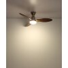 Gale Ventilateur de plafond lumineux Luminaires Globo Lighting LED Couleur bois, Écru, Nickel mat, 1 lumière, Télécommandes