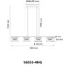 Higgins Suspension Luminaires Globo Lighting Or, Noir, 4 lumières