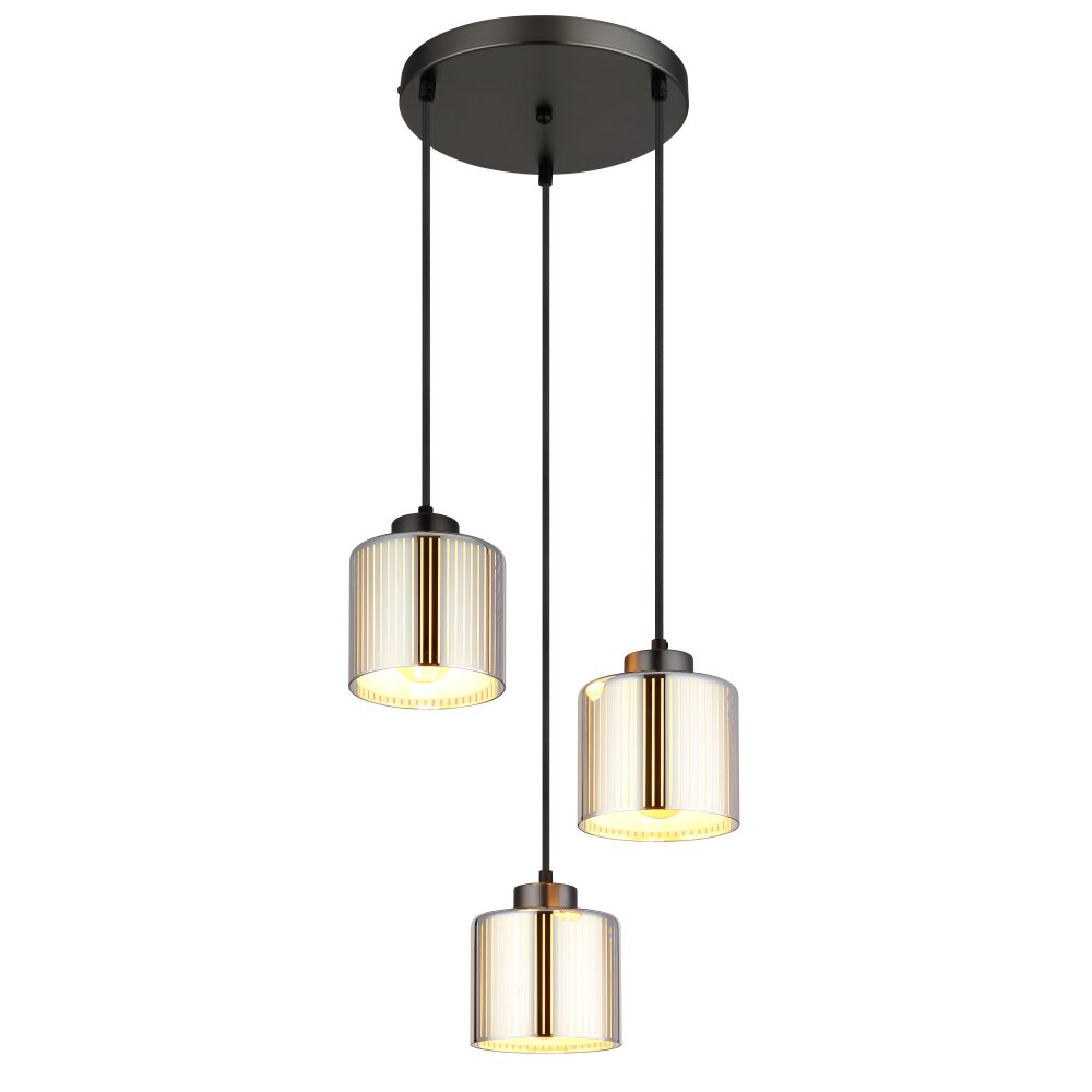 Felicia Suspension Luminaires Globo Lighting Noir, 3 lumières main product photo
